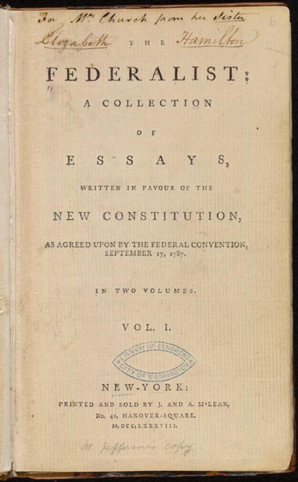 three people involving the actual federalist papers three copy writers in the federalist papers